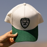 Corduroy Shield Hat | White & Green Patch