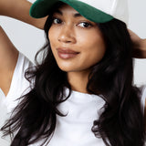 Corduroy Shield Hat | White & Green Patch
